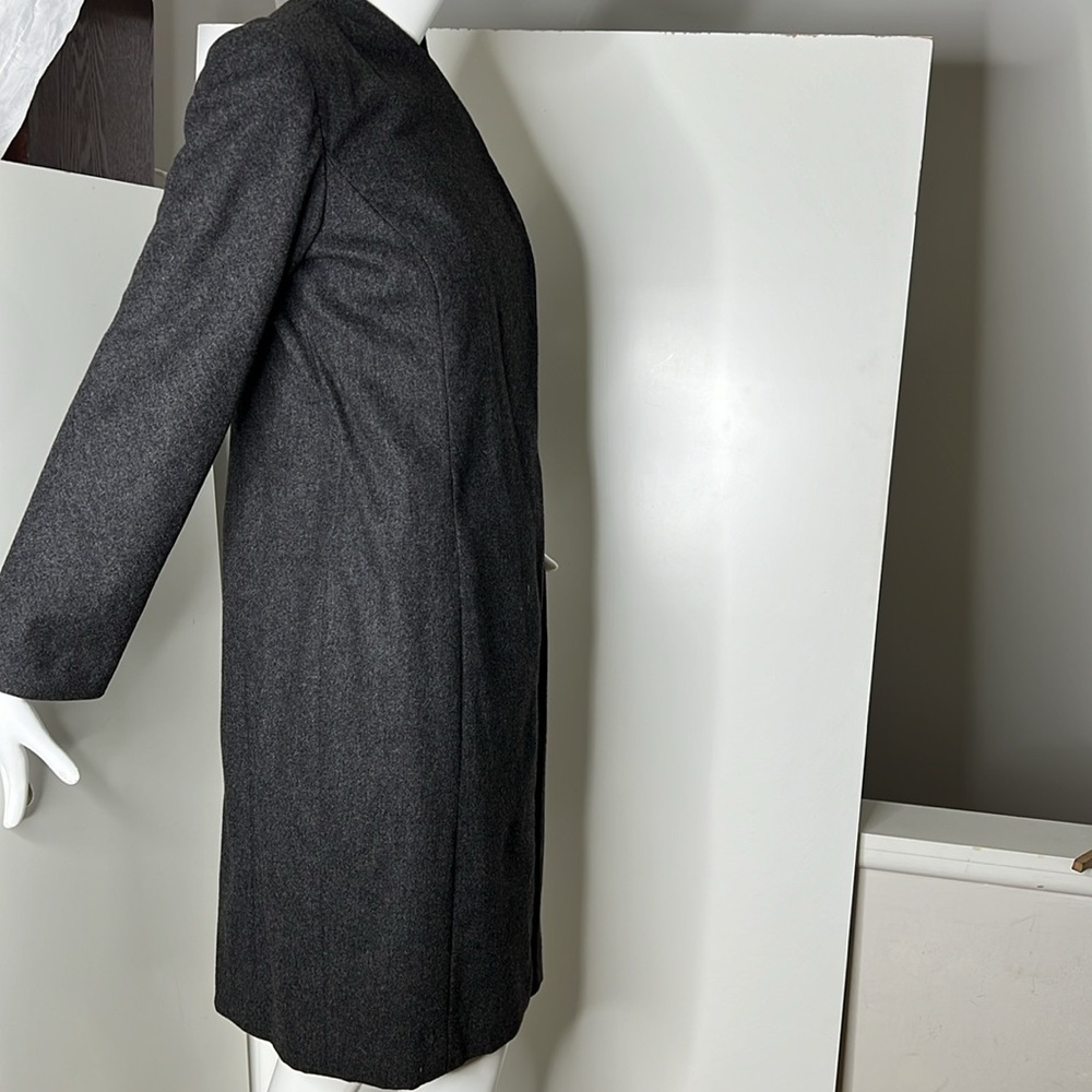 Carolyne Roehm Sz 8 Vintage Gray Soft Wool Snap Button Coat Dress - Picture 4 of 12